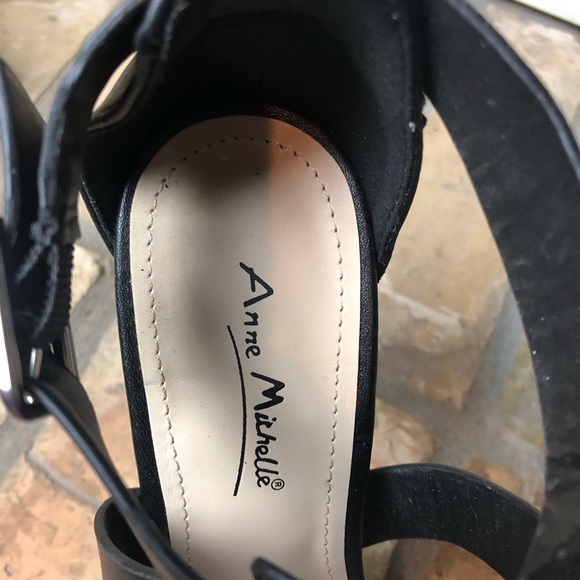 ANNE MICHELLE platform high heels black straps 7.5 - Picture 5 of 11